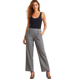 Maurices Women Pants Small High Rise Linen Blend Sailor Nautical Minimalist Boho